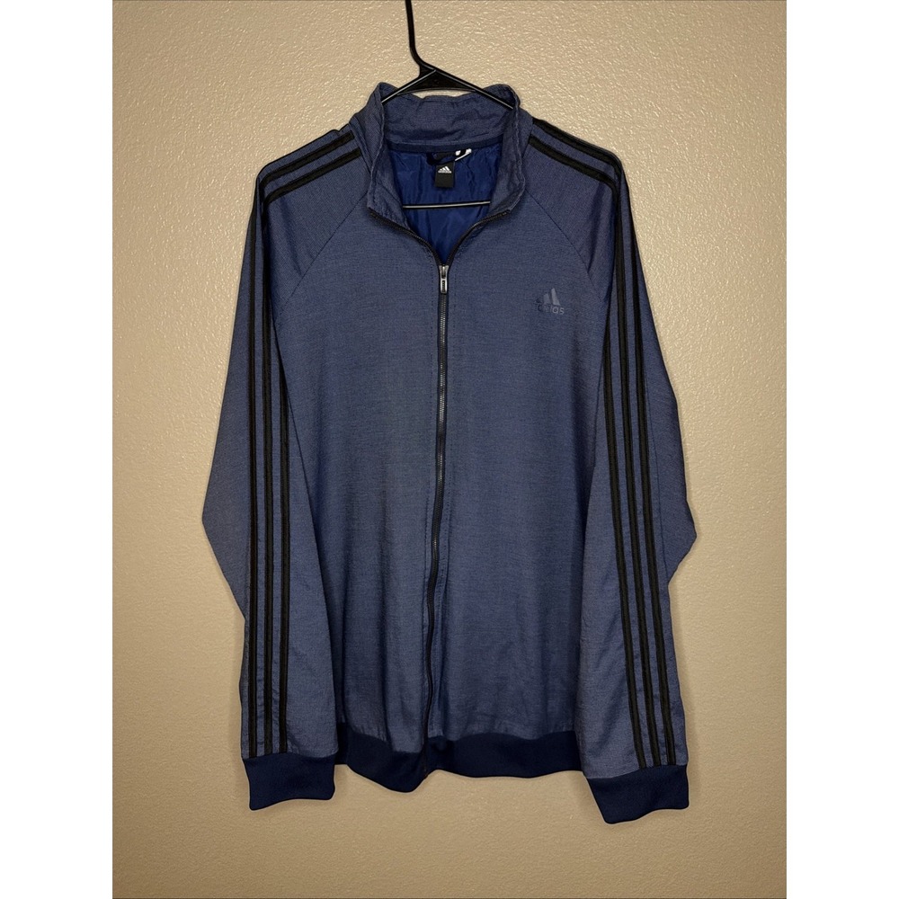 Adidas Blue Mens Sport  Double Lined Jacket 2XL  Really Nice